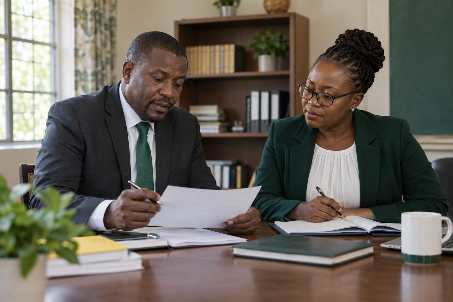 School leaders comparing requirements for a school management system