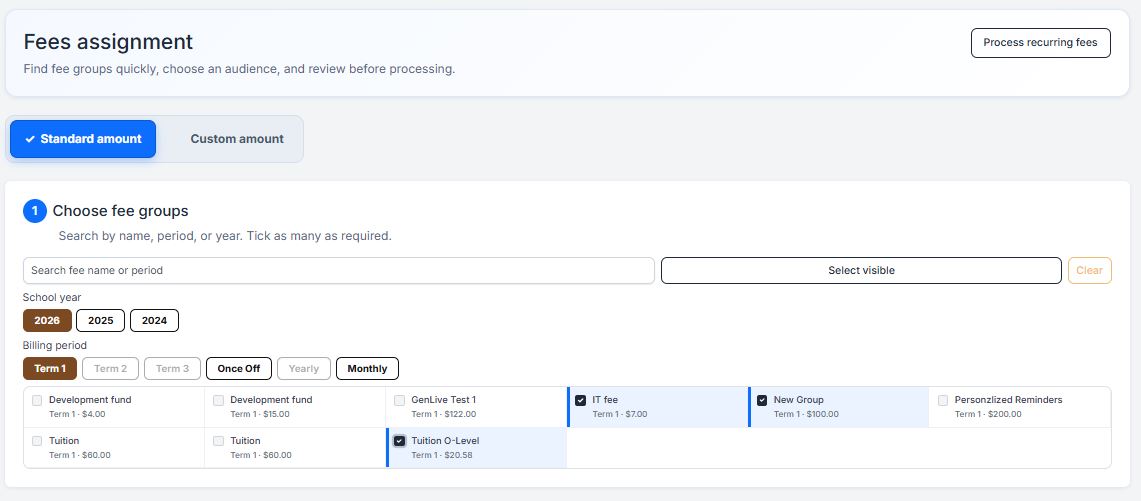 Sekani school fees assignment workflow